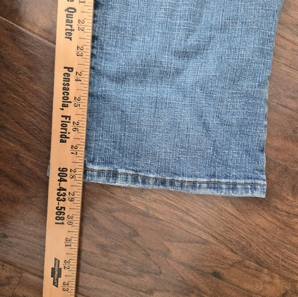 Levis 345 Jeans Blue Denim Medium Wash  Womens Size 12 Short Low Boot Cut - Picture 5 of 7